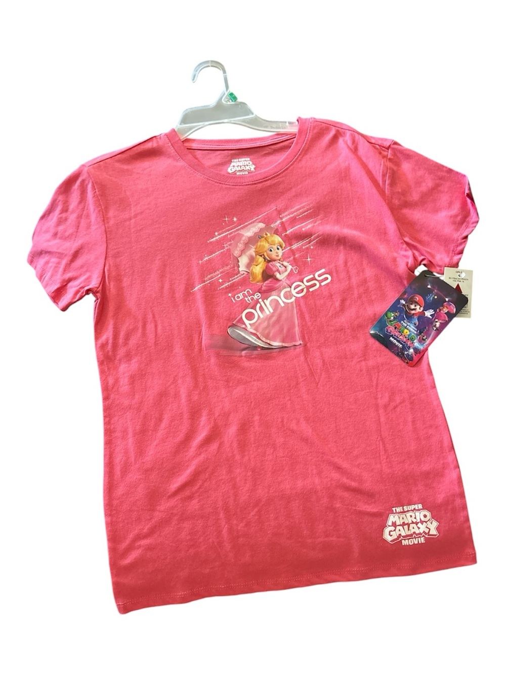Super Mario Bros Movie Princess Peach Pink Graphic T-Shirt